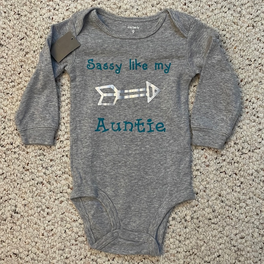 Hand designed onesie 9m